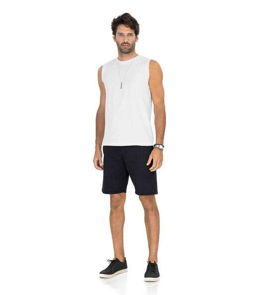 Regata Masculina Básico Meia Malha Diametro Branco