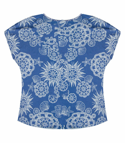 Blusa Feminina Estampada Rovitex Azul