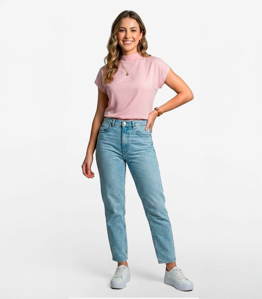 Image_Blusa Feminina Com Gola Chaminé Select Rosa