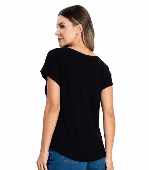 Blusa Feminina Viscotorcion Rovitex Preto