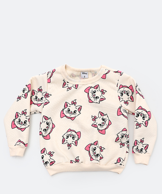 Conjunto Moletinho Infantil Hello Kitty Tam 1 a 3 Off White
