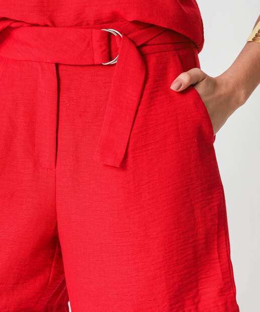 Short Feminino Alfaiataria Cinto Marisa