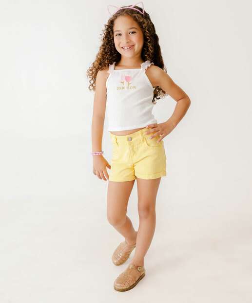 Blusa Infantil Regata Canelada Tam 4 a 10