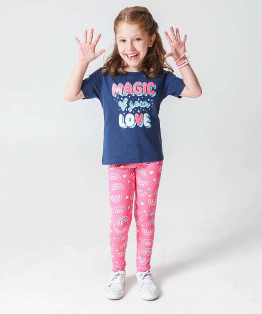 Image_Calça Infantil Legging Estampada Marisa Tam 4 a 10 Rosa