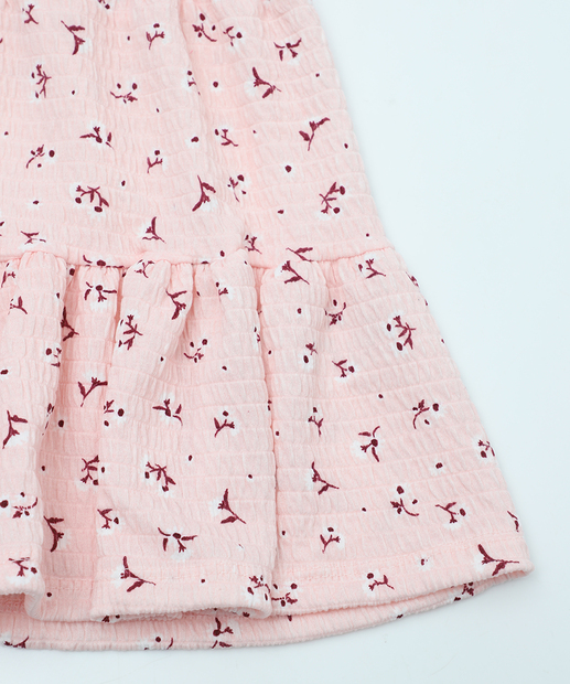 Vestido Infantil Manga Curta Estampado Marisa Tam 1 a 3 Rosa