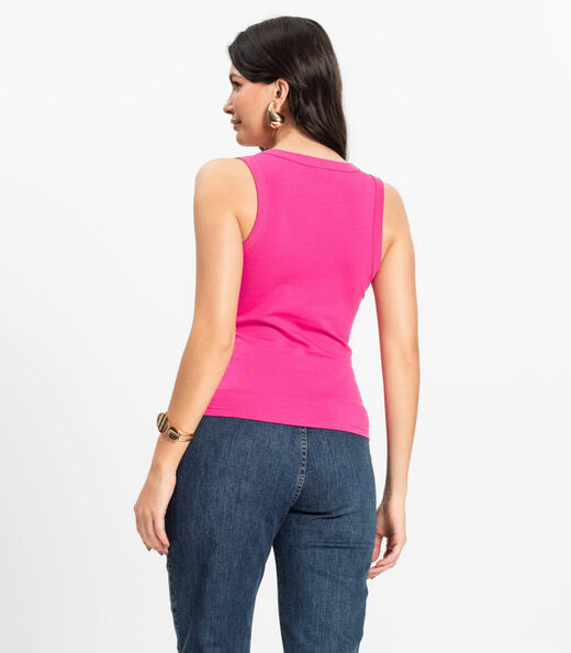 Regata Básica Feminina em Cotton Leve Rovitex Rosa