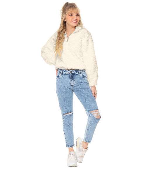 Calca Jeans Mom Rovitex Teen Azul