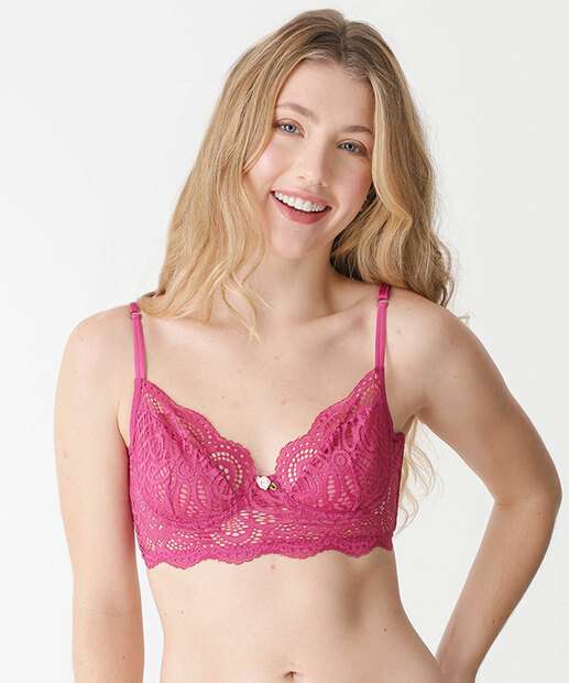 Sutiã De Renda Bra Top Com Base E Sem Bojo Marisa