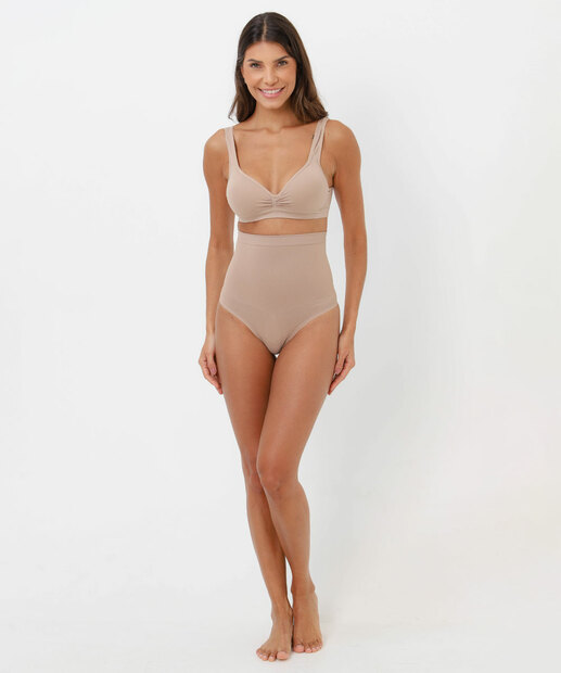 Calcinha Modeladora Alta Compressão Fio Dental Trifil Marrom