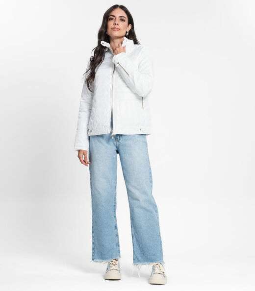 Jaqueta Feminina Em Microfibra Endless Branco