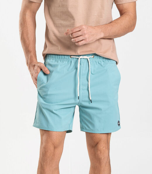 Bermuda Masculina De Microfibra Sarjada Long Bong Azul