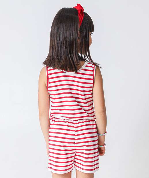 Macaquinho Infantil Estampa Minnie Off White Disney Tam 4 a 10