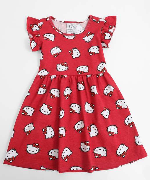 Image_Vestido Infantil Estampa Hello Kitty Tam 1 a 3 Vermelho