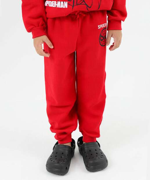 Calça Infantil Jogger Moletom Homem Aranha Tam 4 a 10 Vermelho
