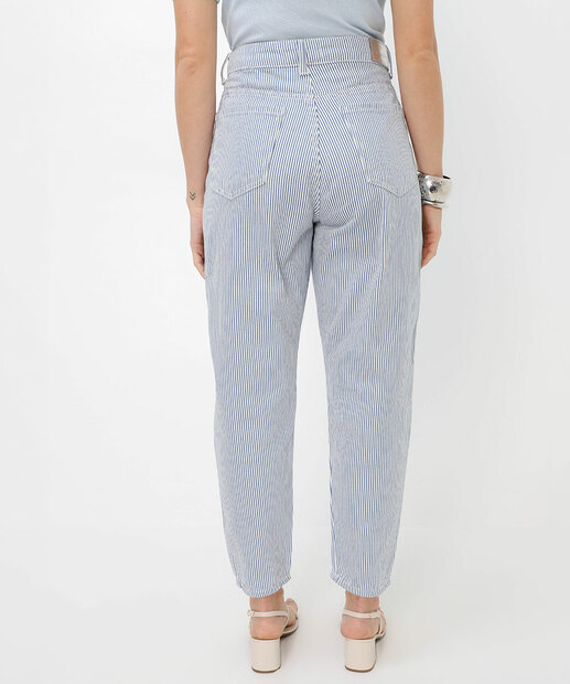 Calça Jeans Reta Feminina Listrada Marisa Branco