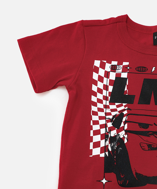 Camiseta Infantil Carros Disney Tam 1 a 3 Vermelho