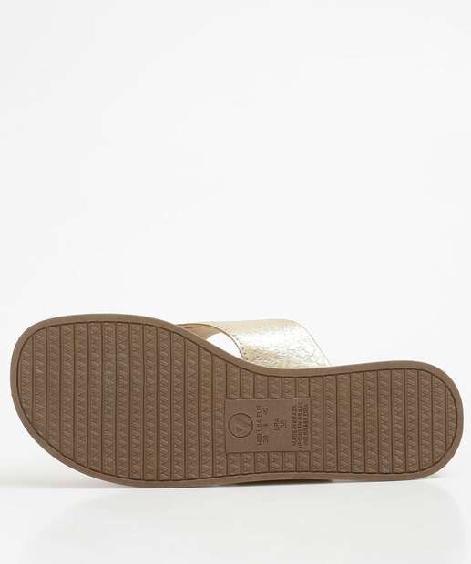 Tamanco Feminino Tiras Flatform Metalizado Via Uno