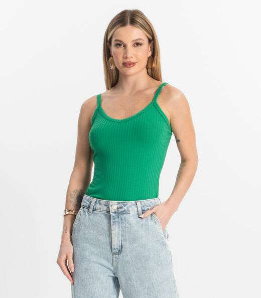 Image_Blusa Básica de Alça Feminina Rovitex Verde