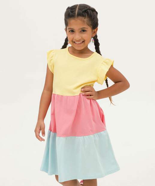 Vestido Infantil Recorte Babado Marisa Tam 4 a 10