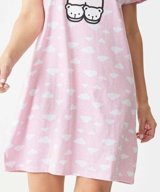 Camisola Feminina Manga Curta Hello Kitty Sanrio