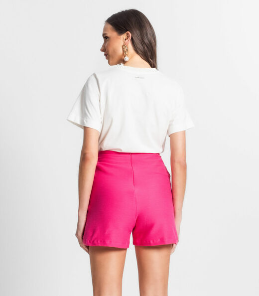 Shorts Feminino Em Moletinho Endless Rosa