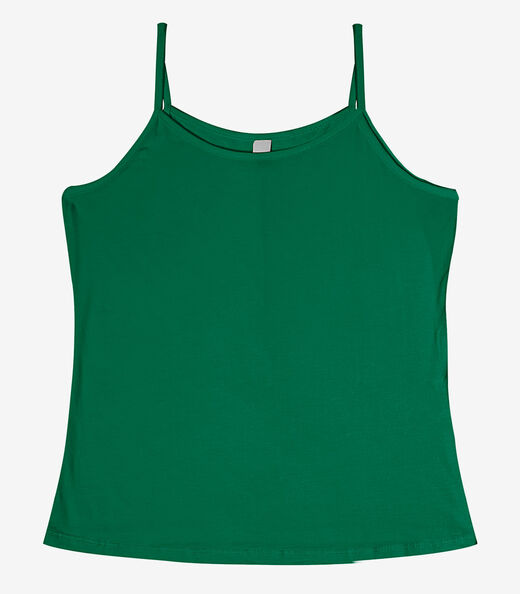 Blusa de Alça Feminina Viscotorcion Básica Rovitex Verde