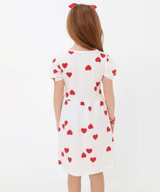 Vestido Infantil Hello Kit Disney Tam 4 a 10 Off White