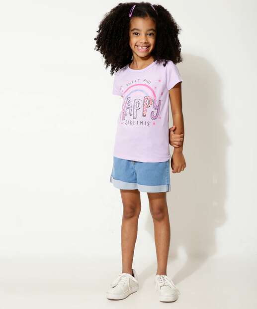 Camiseta Infantil Arco Íris Marisa Tam 4 a 10