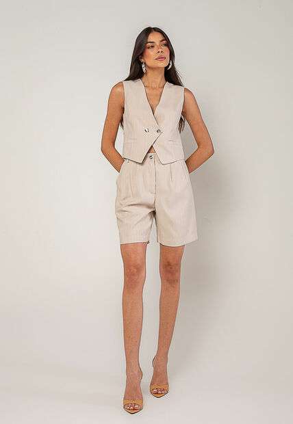 Image_Conjunto Alfaiataria Com Colete e Short Bege Salvatore