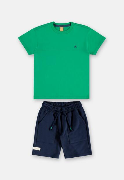 Conjunto Camiseta Bermuda Moletom Up Baby