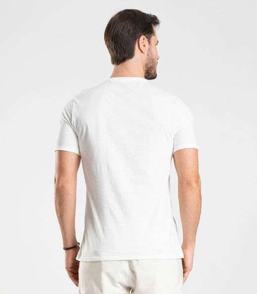 Camiseta Meia Malha Masculina Diametro Bege