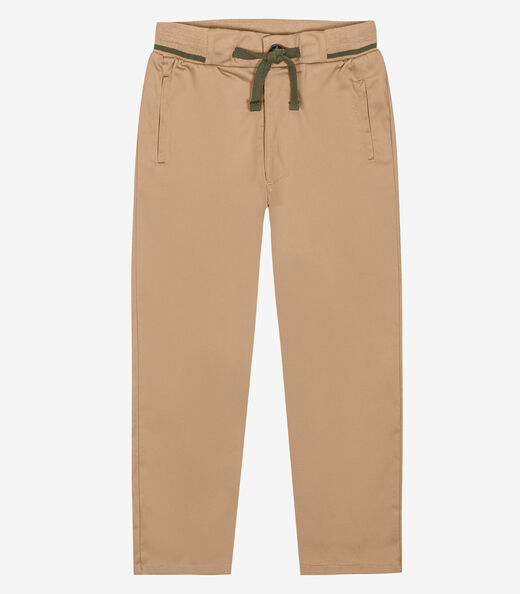 Calça Infantil Masculina Em Sarja Twill Trick Nick Marrom