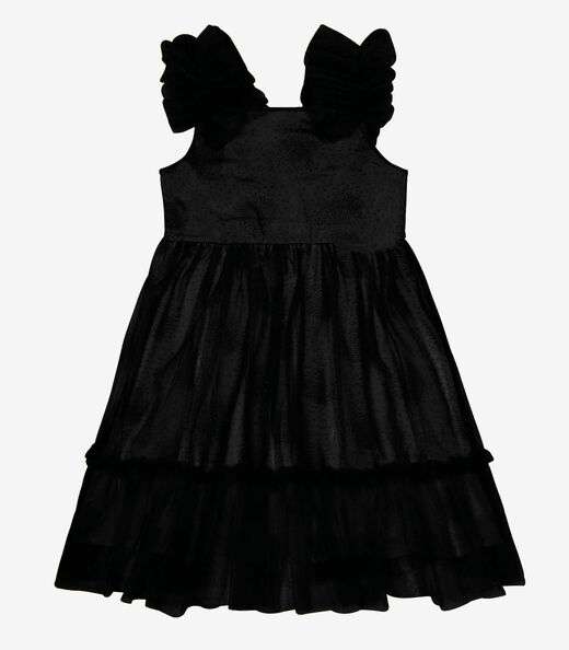 Vestido Infantil Tule Constelação Trick Nick Preto