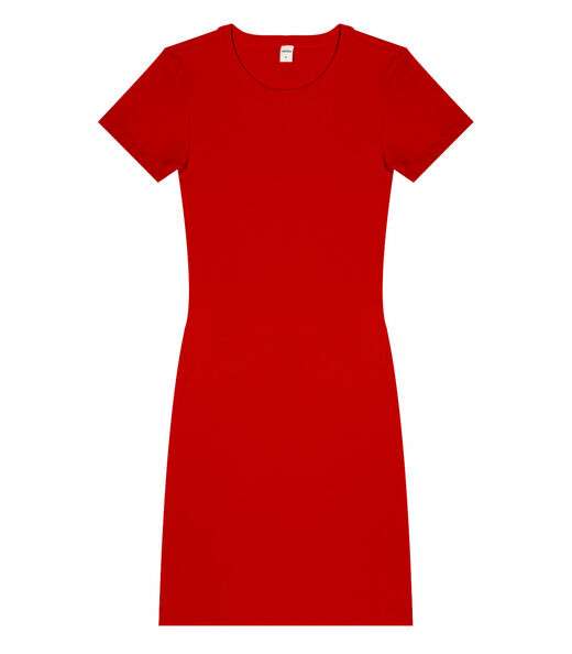 Vestido Acinturado Em Ribana Canelada Rovitex Vermelho