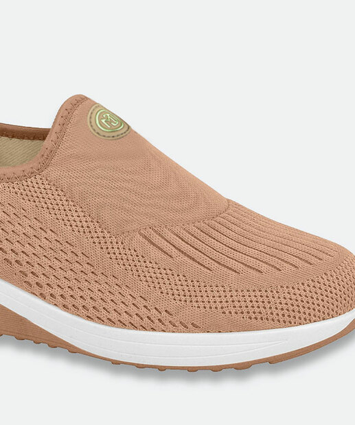 Tênis Casual Slip On Feminino Modare Bege