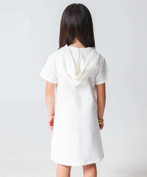 Vestido Infantil Moletinho Hello Kitty Tam 4 a 10 Off White