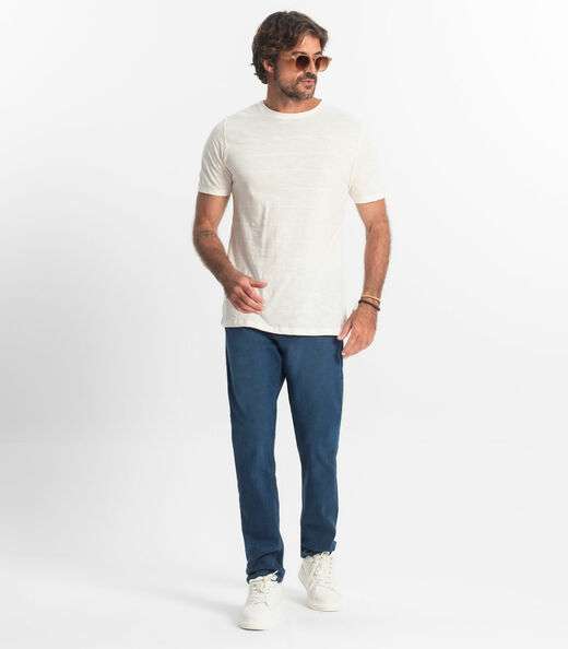 Camiseta Básica Masculina Plus Size Diametro Bege