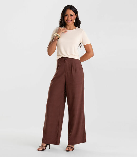 Blusa Feminina Básica Visco Maquinetada Rovitex Bege