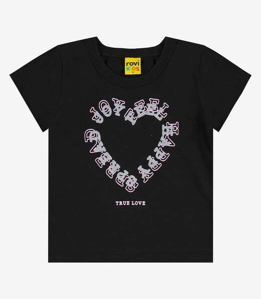 Blusa Infantil Meia Malha Rovi kids Preto
