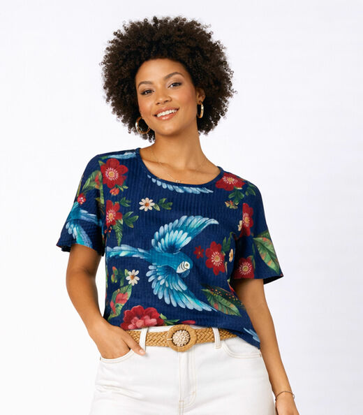 Image_Blusa Feminina em Ribana Canelada Infinita Cor Azul