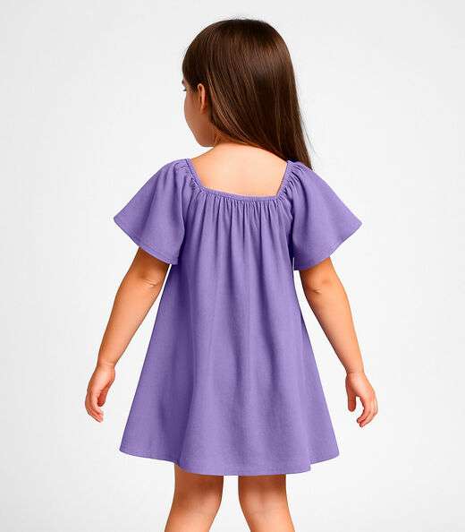Vestido Infantil em Viscose Infinita Cor Roxo