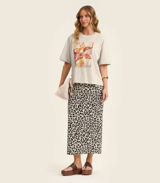 Camiseta Feminina em Meia Malha Rovitex Bege