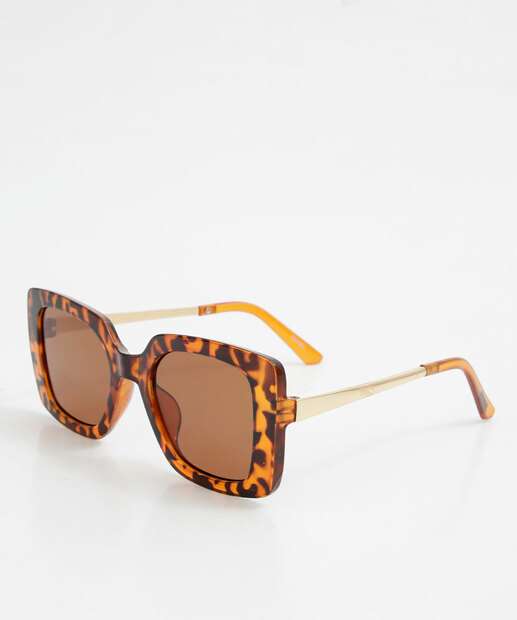 Óculos De Sol Feminino Quadrado Animal Print Marisa