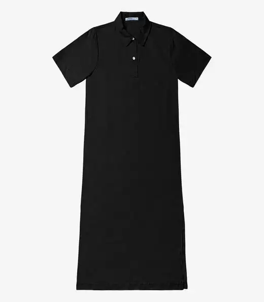 Vestido Midi Com Fenda Lateral Endless Preto