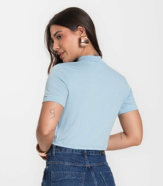 Blusa Cropped Feminina Select Azul