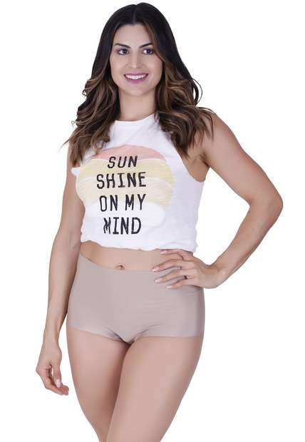 Calcinha Magia Boxer Sem Costura Microfibra Concept Lingerie Bege