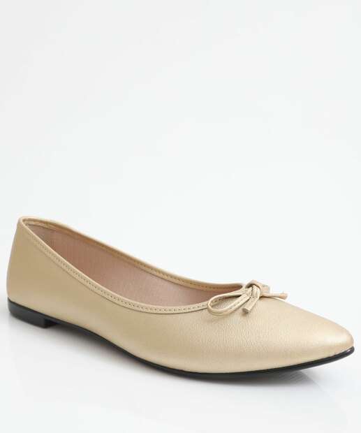 Image_Sapatilha Feminina Bico Fino Metalizada Moleca Dourado