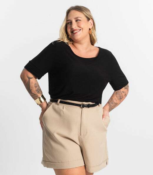 Image_Blusa Feminina Manga Curta Secret Glam Preto