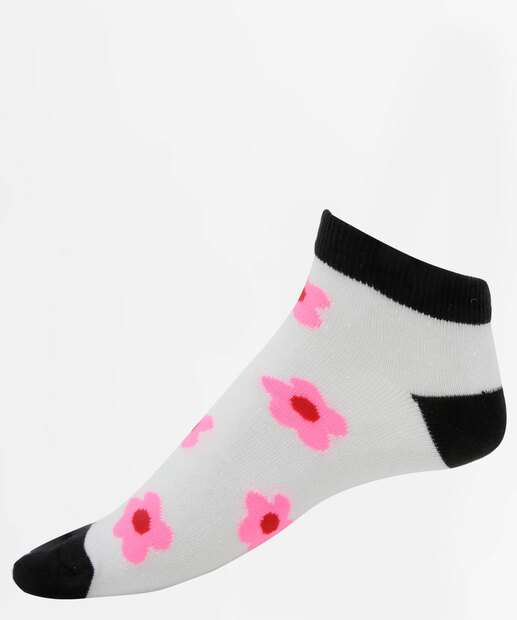 Kit 3 Pares Meias Soquete Feminina Flores Marisa