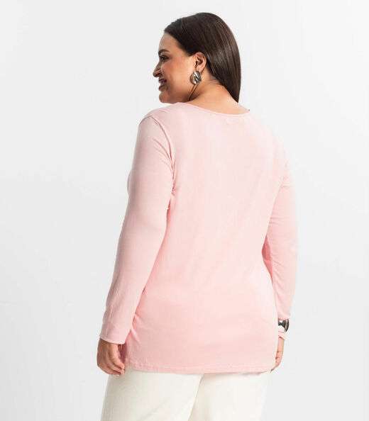 Blusa Manga Longa Viscotorcion Secret Glam Rosa